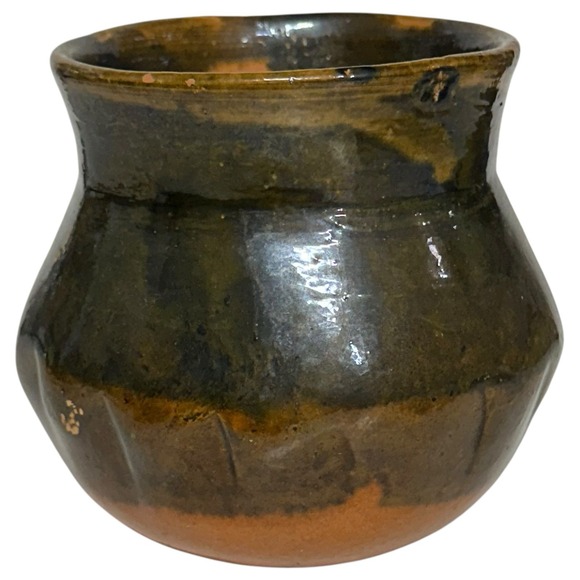 Vintage Mexican Redware Red Clay Pottery Bean Pot 6" Tlaquepaque Spanish Vessel - Picture 3 of 13